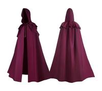 Halloween Cape, Men's Templar Knight Costume, Hooded Cape, Long Cape, Plain Coat, Cape Jacket, Gothic Robe, Medieval Fancy Dress Uniform for Adults, Halloween Party, Fancy Dress