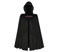 Halloween Cape Men's Vampire Hooded Cape Men's Wizard Robe Cape Coat with Lacing Pirate Cape Renaissance Cape Jacket Gothic Gown Cosplay Medieval Outfit for Adults Halloween