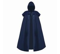 Halloween Cape Men's Vampire Hooded Cape Men's Wizard Robe Renaissance Cape Coat Pirate Cape Jacket Gothic Capelet Fancy Dress Uniform Medieval Pagan Outfit for Halloween Party