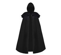Halloween Cape Men's Vampire Hooded Cape Men's Wizard Robe Renaissance Cape Coat Pirate Cape Jacket Gothic Gown Fancy Dress Uniform Medieval Pagan Outfit for Halloween Party