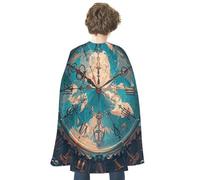 Halloween Cape Reversible Blue And Red Creating Magical Time Medieval Cloak Renaissance Cosplay Birthday Party Dress Up Costume