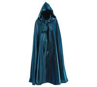 Halloween Cape Unisex Vampire Hooded Cape Adult Wizard Robe Cape Coat Satin Layer with Glitter Renaissance Cape Jacket Gothic Gown Retro Robe Medieval Outfit for Halloween Theme Party