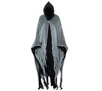 Halloween Cape with Hood Adult Vampire Costume Women Men Black Medieval Vintage Coat Long Scary Cape Outfit for Witch Haunted House Grim Reaper Cosplay Carnival Party Fancy Dress Costumes