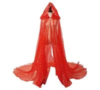 Halloween Cape with Hood, Vampire Wedding Dress, Tulle Hooded Coat Cape Coat Glitter Chiffon Tassels Cape Jacket Gothic Gown Fancy Dress Medieval Outfit for Halloween Party Fancy Dress