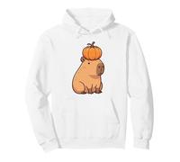 Halloween Capybara With A Pumpkin Capy Lover Spooky Animal Pullover Hoodie