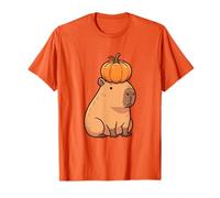 Halloween Capybara with A Pumpkin Capy Lover Spooky Animal T-Shirt