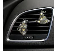 Halloween Car Accessory Decoration Aroma Stone Diffuser Stocking Stuffers Pumpkin Cat Cat Creative Air Vent Clip Decorations Car Aromatherapy Diffuser Car Vent Clip Nice Gift (2-Pack (Cat & Hat))
