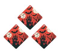 Halloween Car Air Freshener, 3 Pcs Rhombus Hanging Air Freshener Cards, Long Lasting Fragrance Scented Cards for Car, Home, Office Gray-style