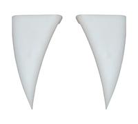 Halloween Car Decor, 2 Pack 3D Vampire Fangs, 4.61x2.56x0.59 Inches White devils Horns Bumper Accessories, Waterproof Cars Teeth for Trucks SUVs, Spooky Seasonal Decoration to Halloween