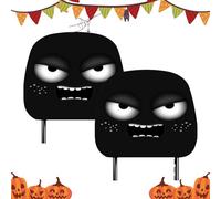 Halloween Car Headrest Covers - 50g Cute Big Eyes Design Car Covers, Stretchable Auto Seat Wrap, Festive Vehicle Cushion Protector | Travel Ornament For Holiday Adventures Family Outings