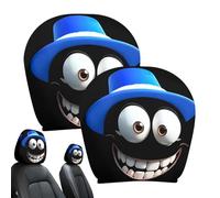 Halloween Car Headrest Covers, Cartoon Funny Headrest Covers for Cars, Elastic Breathable Head Rest Cover Cars Seat Headgear Protector, Washable Auto Seat Halloween Funny Face Mask Car Accessory
