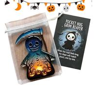 Halloween Card - Ghost Hugs, Halloween Pocket Cards, Seasonal Charm with Small Positive Card | Spooky Party Decoration for Kid's Bedroom Classroom Office Dormitory School Apartment