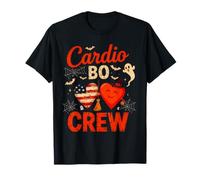 Halloween Cardio Boo Crew Cardiac Nurse Heart Flag American T-Shirt