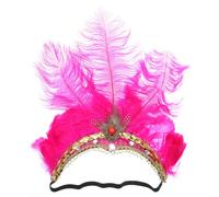 Halloween Carnival Fascinator Headpiece Plumage Headband for Women | Light Weight Decorative Fabric and Diamond Details, Easy to Wear for Birthday and Cosplay Party