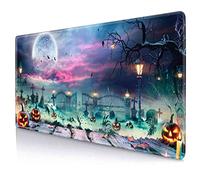 Halloween Carnival Mouse Pad,Spooky Night Large Mouse Pads, Anti-Slip Rubber Base XXL Mouse Pad for Full Desk