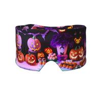 Halloween Carnival Party Print Sleep Eye and Ear Muffs Mask - Adjustable Yoga Travel Headband, Keep Warm Shading Comfortable Aid