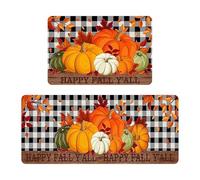 Halloween Carpet Autumn Celebration Mat Festive Soft Texture Home Decorative Rug Warm for Thanksgiving Halloween Gatherings Base Easy Clean for All Seasons 2PCS (H, 120X40X2CM)