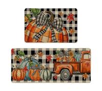 Halloween Carpet Autumn Celebration Mat Festive Soft Texture Home Decorative Rug Warm for Thanksgiving Halloween Gatherings Base Easy Clean for All Seasons 2PCS (A, 120X40X2CM)