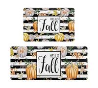 Halloween Carpet Autumn Celebration Mat Festive Soft Texture Home Decorative Rug Warm for Thanksgiving Halloween Gatherings Base Easy Clean for All Seasons 2PCS (D, 120X40X2CM)