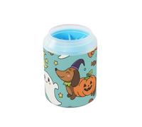 Halloween Cartoon Dachshunds and Ghosts Reusable Pet Foot Cleaner Silicone Brush Soft Feet Cleaning Machine for Small Medium Large Breed Dogs, Cats regalo para perros
