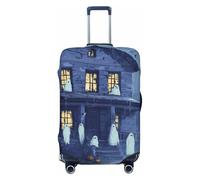 Halloween Cartoon Ghost Castle Travel Luggage Covers - Elasticity Suitcase Covers Protector for Luggage 18-32 Inch