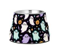 Halloween Cartoon Ghosts Dogs Water Bowl Non Skid Stainless Steel Cat Feeding Bowls for Small Dogs Whisker Friendly