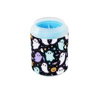 Halloween Cartoon Ghosts Reusable Pet Foot Cleaner with Silicone Brush Soft Pets Grooming Supplies for Small Medium Dogs & Cat Breeds