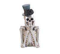 Halloween Cartoon Skeleton Character Ornaments Secret Room Funny Atmosphere Resin Decorations Christmas Decorations Glass (B, 17X8CM)