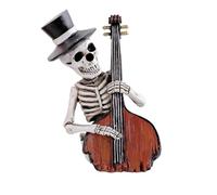 Halloween Cartoon Skeleton Character Ornaments Secret Room Funny Atmosphere Resin Decorations Christmas Decorations Glass (D, 17X9CM)