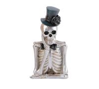 Halloween Cartoon Skeleton Character Ornaments Secret Room Funny Atmosphere Resin Decorations Christmas Decorations Glass (A, 17X9CM)