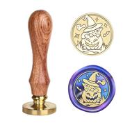 Halloween Carved Stamp Head and Wood Handle Replaceable Stamp Head for Seal Letter Envelope Craft Embellishment Scrapbooking Stamps Halloween