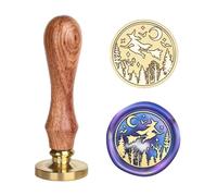 Halloween Carved Stamp Head and Wood Handle Replaceable Stamp Head for Seal Letter Envelope Craft Embellishment Scrapbooking Stamps Halloween