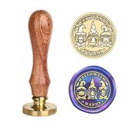 Halloween Carved Stamp Head and Wood Handle Replaceable Stamp Head for Seal Letter Envelope Craft Embellishment Scrapbooking Stamps Halloween