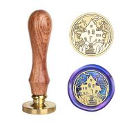 Halloween Carved Stamp Head and Wood Handle Replaceable Stamp Head for Seal Letter Envelope Craft Embellishment Scrapbooking Stamps Halloween