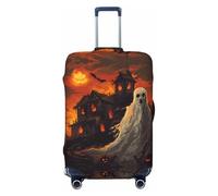 Halloween Castle Ghost Flame Travel Luggage Covers - Elasticity Suitcase Covers Protector for Luggage 18-32 Inch