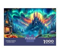 Halloween Castle Jigsaw Puzzles for Adult Challenging Puzzles Difficult Challenges 1000 Pieces Fantasy Castle Difficult Hard Jigsaw Puzzles for Man And Woman with Letters on Back 70x50cm/1000pcs