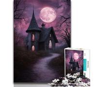 Halloween Castle Jigsaw Puzzles for Adults 1000,Help The Brain Exercise Addictive Toys to Cultivate Patience A Work of Art 50x75cm