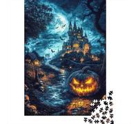 Halloween Castle Night Jigsaw Puzzles for Adults Interesting Puzzles 1000 Piece Impossible Puzzle for Adults Gifts 38x26cm/1000pcs