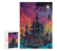 Halloween Castle Night Sky Puzzle 1000 Teile Schwer Puzzle Spielzeug Lernspiel Impossible Herausforderungsspielzeug Für Erwachsene Kinder 300 PCS