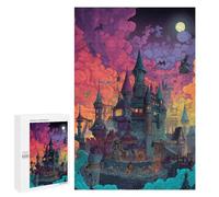 Halloween Castle Night Sky Puzzle 1000 Teile Schwer Puzzle Spielzeug Lernspiel Impossible Herausforderungsspielzeug Für Erwachsene Kinder 1000 PCS