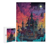 Halloween Castle Night Sky Puzzle 1000 Teile Schwer Puzzle Spielzeug Lernspiel Impossible Herausforderungsspielzeug Für Erwachsene Kinder 500 PCS