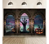 Halloween Castle Photography Background Night Full Moon Ghosts Vintage Palace Horror Theme Backdrop Photo Studio Props