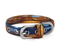 Halloween Castle Pumpkin Pet Collar, Adjustable Dog Collars with Buckle Stainless Steel D-Ring, Comfortable Collar for Small Medium Dogs and Cats