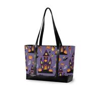 Halloween Castle Purple classy women's briefcase with zipper large tote for commuter with user maletin ejecutivo para mujer