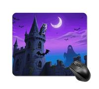 Halloween Castle Purple Sky Mouse Pad Square Laptop Mouse Mat Cute Computer Mousepad Keyboard Pad Non-Slip Desk Pads for Gaming Office Work Home 25 * 30cm