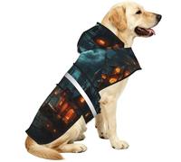 Halloween Castle Waterproof Dog Raincoat And Rain Jacket With Hood, Reflective Strips And Adjustable Belly Strap, Fits Small To Large Dogs