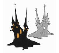 Halloween Castles Cutting Dies, Haunted House Die Cuts Metal Embossing Stencils Template Mould for Card Scrapbooking and DIY Craft Album Paper Card Decor