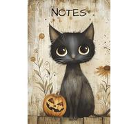 Halloween Cat and Pumpkin notebook: Halloween Themed Notebook with 120 Lined Pages for Daily Use