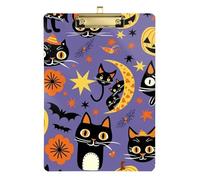 Halloween Cat and Pumpkin Pattern Shopping List Plastic Football Pad Truck Driver Size 9x12