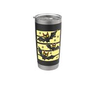 Halloween Cat Bats Spooky Flying Kitty Bat Lover Stainless Steel Insulated Tumbler